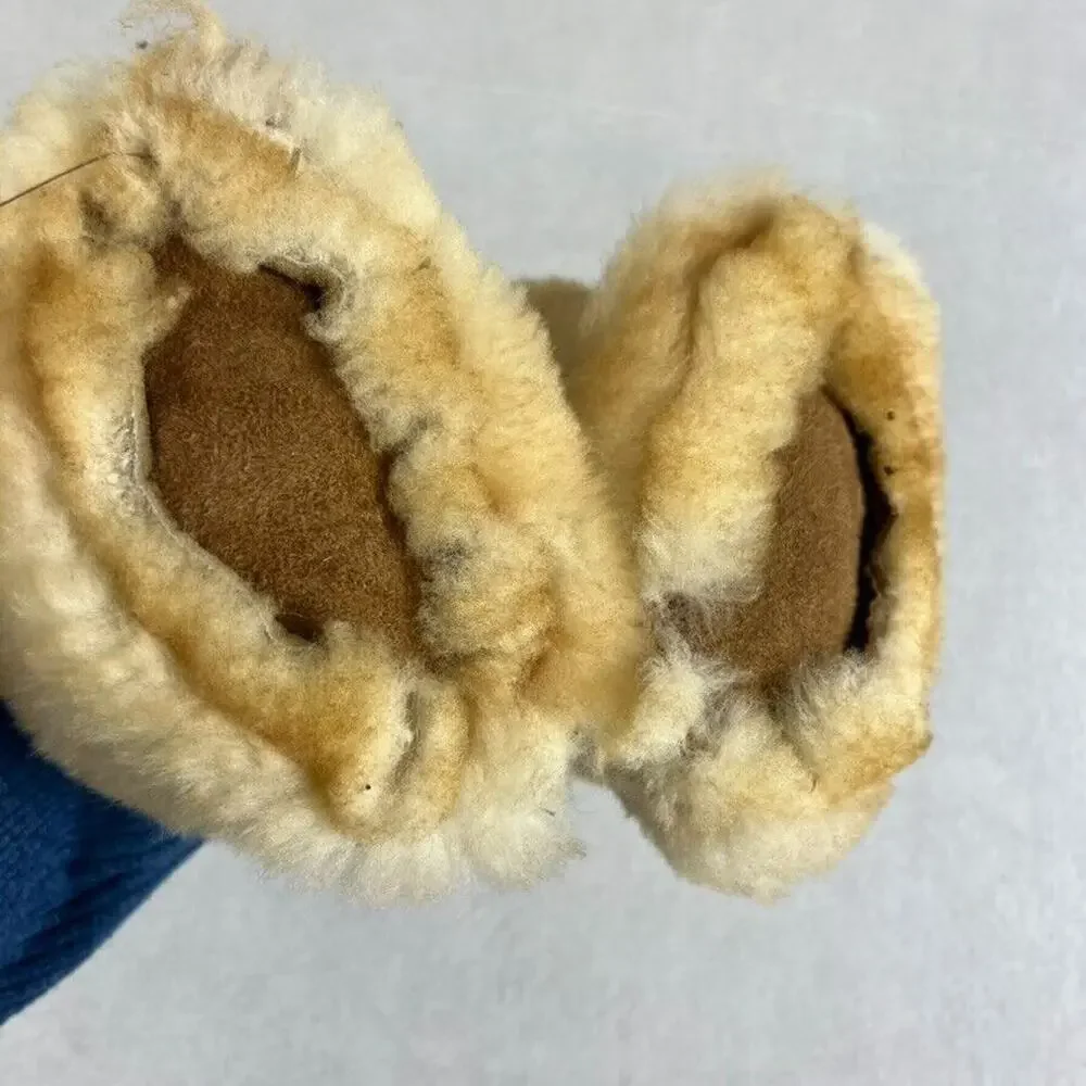 Fur Brown Baby Slippers Unisex Girls & Boys - Size: 3-6 Months